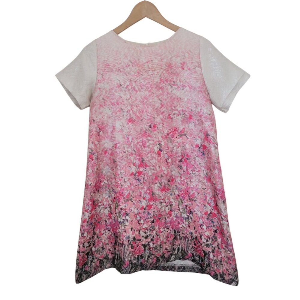 Sister Jane Floral Jacquard Shift Mini Dress Women's Sz M - Picture 1 of 7